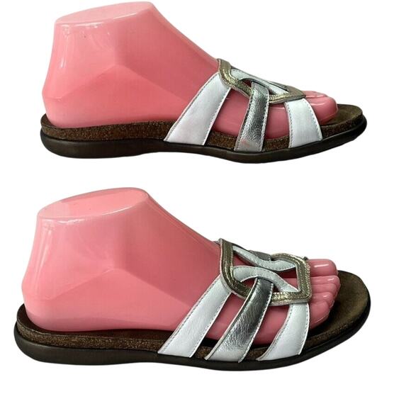 NAOT Liv Slide Sandals Women's Size 7 Slip-On Flats Multicolor Leather Metallic - Picture 6 of 12